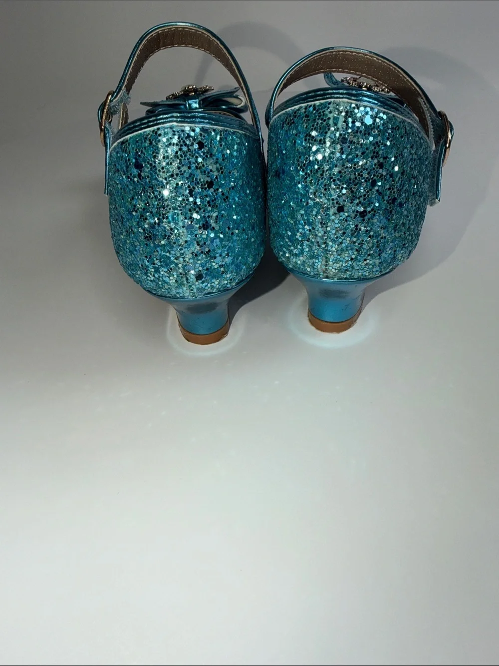 💎NWT PANDANINJIA GIRLS BLUE GLITTER MARY JABE DRESS SHOES SIZE 3